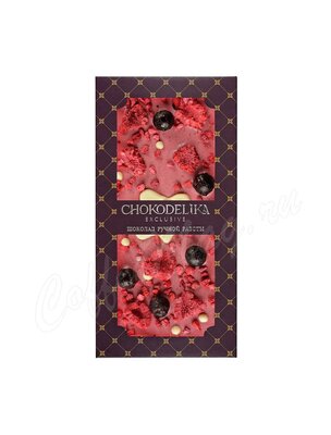 Chokodelika Шоколад белый с украшением Малина, клубника, смородина 100 г