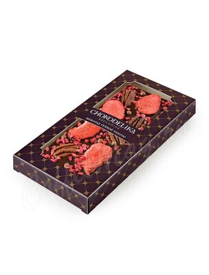 Chokodelika Шоколад темный с украшением Клубника, пекан, малина 100 г
