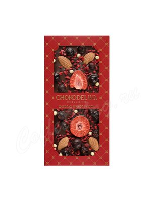 Chokodelika Шоколад темный с украшением Миндаль, смородина, малина 100 г