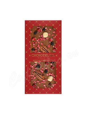 Chokodelika Шоколад молочный Sugar free Пекан, фундук, малина 80 г