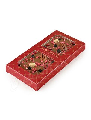 Chokodelika Шоколад молочный с украшением Sugar free Пекан, фундук, малина 80 г
