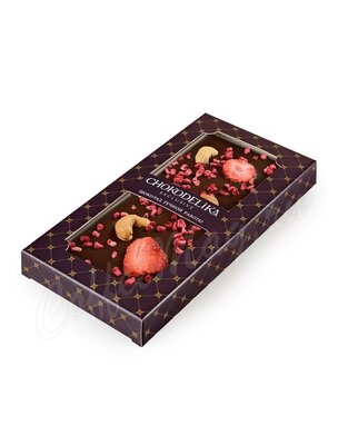 Chokodelika Шоколад горький Sugar free Кешью, малина, клубника 80г