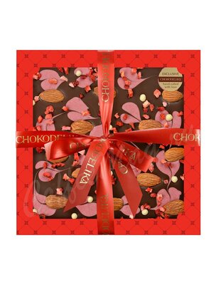 Chokodelika Шоколад темный Узорный Клубника и миндаль 200 г