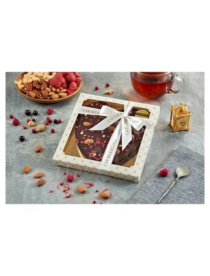 Chokodelika Шоколад темный Малиновое сердце с миндалем 180 г