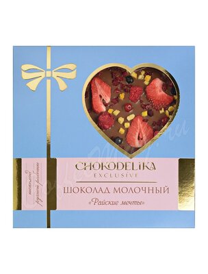 Chokodelika Шоколад молочный Райские мечты 150 г Коробка с сердцем