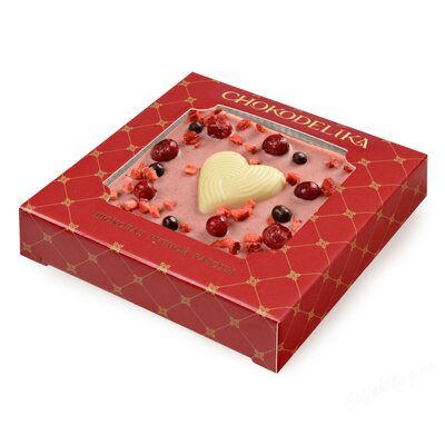 Chokodelika Шоколад белый Клубника и ваниль с украшением 35 г