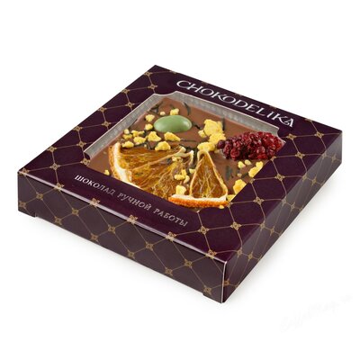 Chokodelika Шоколад молочный с украшением Ежевика и апельсин 35 г