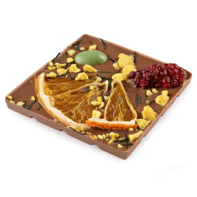 Chokodelika Шоколад молочный с украшением Ежевика и апельсин 35 г