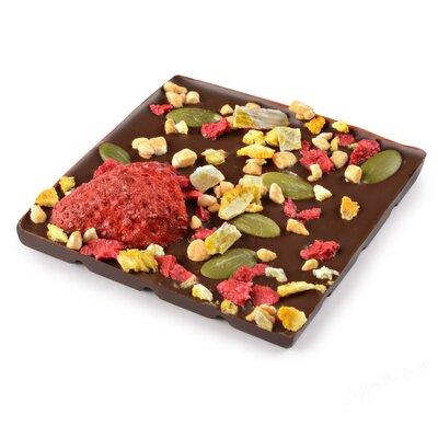 Chokodelika Шоколад темный с украшением Клубника и апельсин 35 г