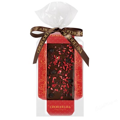 Chokodelika Шоколад темный с украшением Вишня и черника 50 г