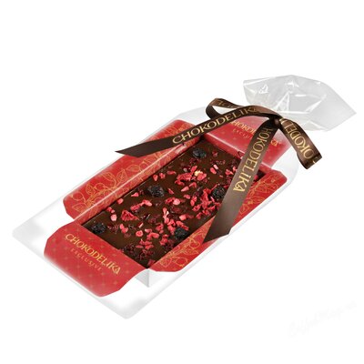 Chokodelika Шоколад темный с украшением Вишня и черника 50 г