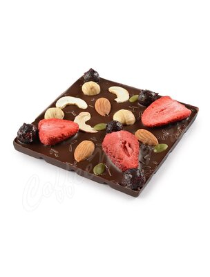 Chokodelika Шоколад темный с украшением Клубника, миндаль, фундук 75 г