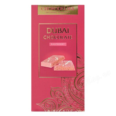 Chokodelika Шоколад белый Дубайский Dubai Raspberry с начинкой малина 180 г