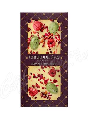 Chokodelika Шоколад белый с украшением Роза, малина, вишня 100 г