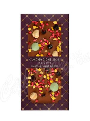 Chokodelika Шоколад молочный с украшением Манго, фундук, лайм 80 г