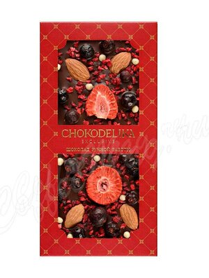 Chokodelika Шоколад темный с украшением Миндаль, смородина, малина 100 г