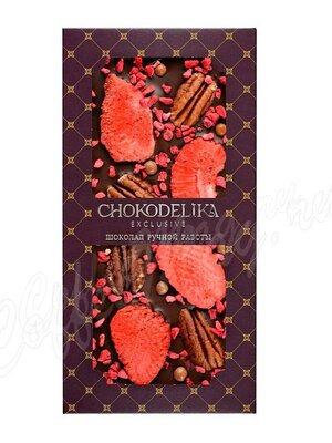 Chokodelika Шоколад темный с украшением Клубника, пекан, малина 100 г