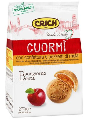 Crich –  Cuor Mi Biscuit - Печенье песочное с яблочным джемом 270 г