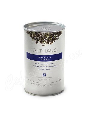 Чай Althaus листовой Mountain Herbs черный с чабрецом Горные Травы 250г
