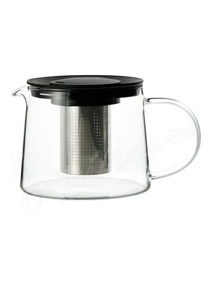 Чайник стеклянный с пластиковой крышкой и металлическим ситом 900 мл