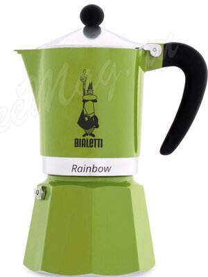 Гейзерная кофеварка Bialetti Rainbow на 6 порций, зеленая (4973/NP)