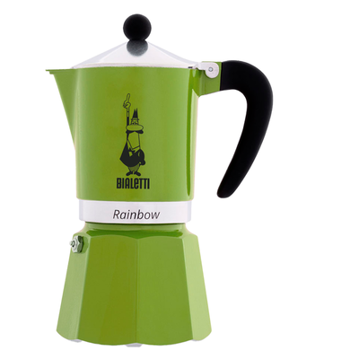 Гейзерная кофеварка Bialetti Rainbow на 6 порций, зеленая 