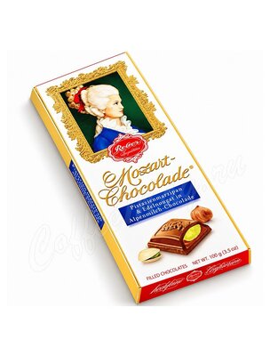 REBER Mozart Alpen Vollmilch Молочный шоколад с ореховым пралине и фисташковым марципаном 100г 