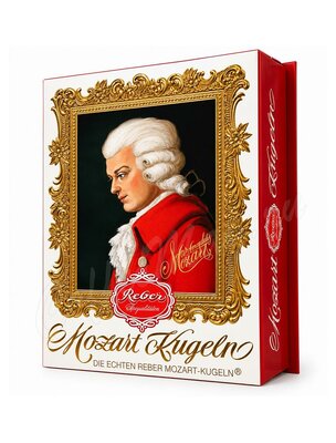 REBER Моцарт Коробка конфет с горьким шоколадом в новогодней упаковке 240 г