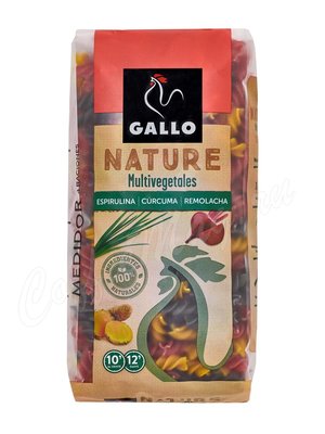 Gallo (Гайо) Макароны Перья со спирулиной (Espirulina) куркумой, свеклой 400 г