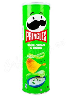 Pringles Чипсы картофельные Сметана и лук 165 г (Туба салатовая)