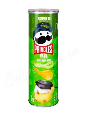 Pringles Чипсы картофельные Сметана и лук 110г (Туба салатовая)