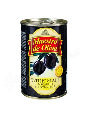 Maestro de Oliva Маслины супергигант с косточкой 425 г